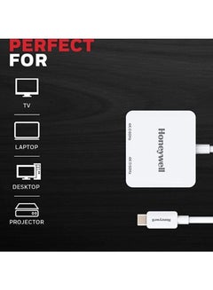 Honeywell Type C to Dual HDMI Adapter, 4K x 2K@60Hz Ultra HD Resolution, Compact And Portable, Compatible With All Type C MacBook, Laptop, PC, Xbox, PS5, Consoles And Tablets White  - Image 3