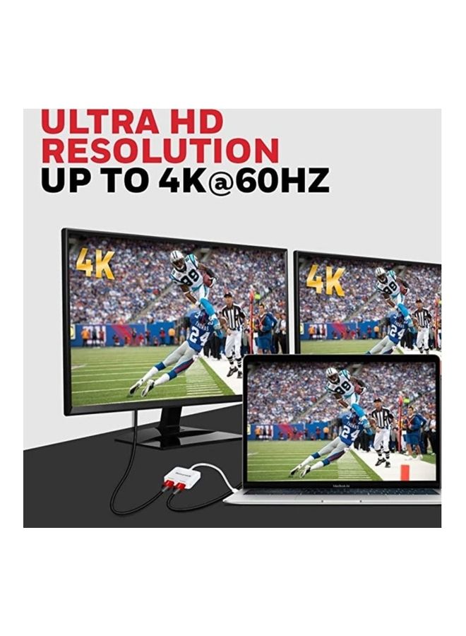 Honeywell Type C to Dual HDMI Adapter, 4K x 2K@60Hz Ultra HD Resolution, Compact And Portable, Compatible With All Type C MacBook, Laptop, PC, Xbox, PS5, Consoles And Tablets White  - Image 5