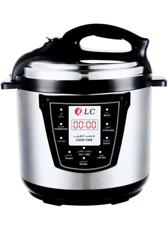 دي إل سي  قدر ضغط كهربائي 6.0 L 1000.0 W DLC-38900-6 فضي/ أسود  - Image 1