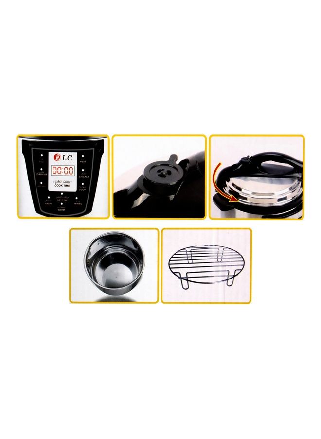 دي إل سي  قدر ضغط كهربائي 6.0 L 1000.0 W DLC-38900-6 فضي/ أسود  - Image 3
