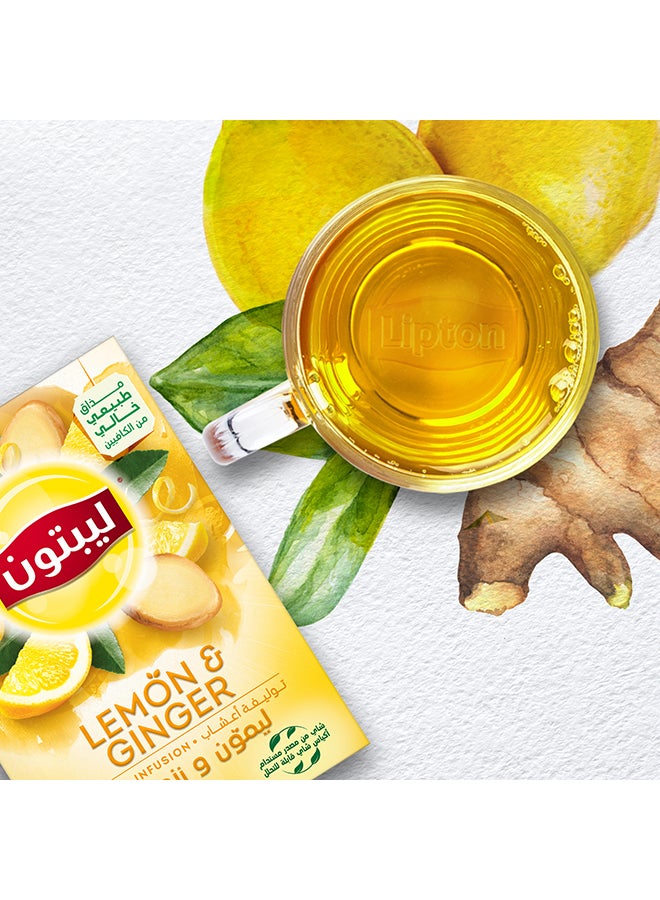 Lipton Herbal Infusion Tea Lemon And Ginger, 20 Teabags 32grams  - Image 5