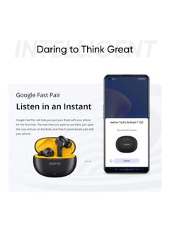 realme Buds T100 True Wireless Earbuds With AI Noise Cancelling Blue  - Image 4