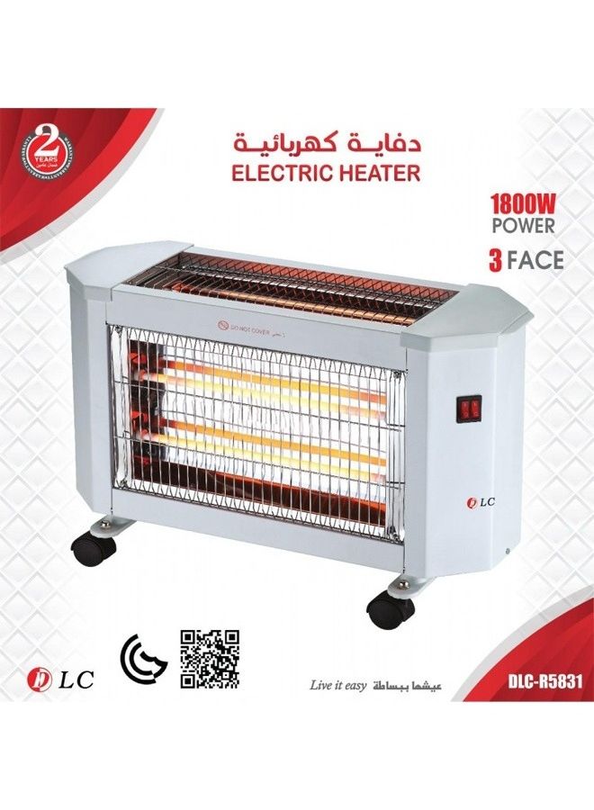 DLC Electric Infrared Heater With Two Heat Settings 1800.0 W DLC-R5831 White - Image 2