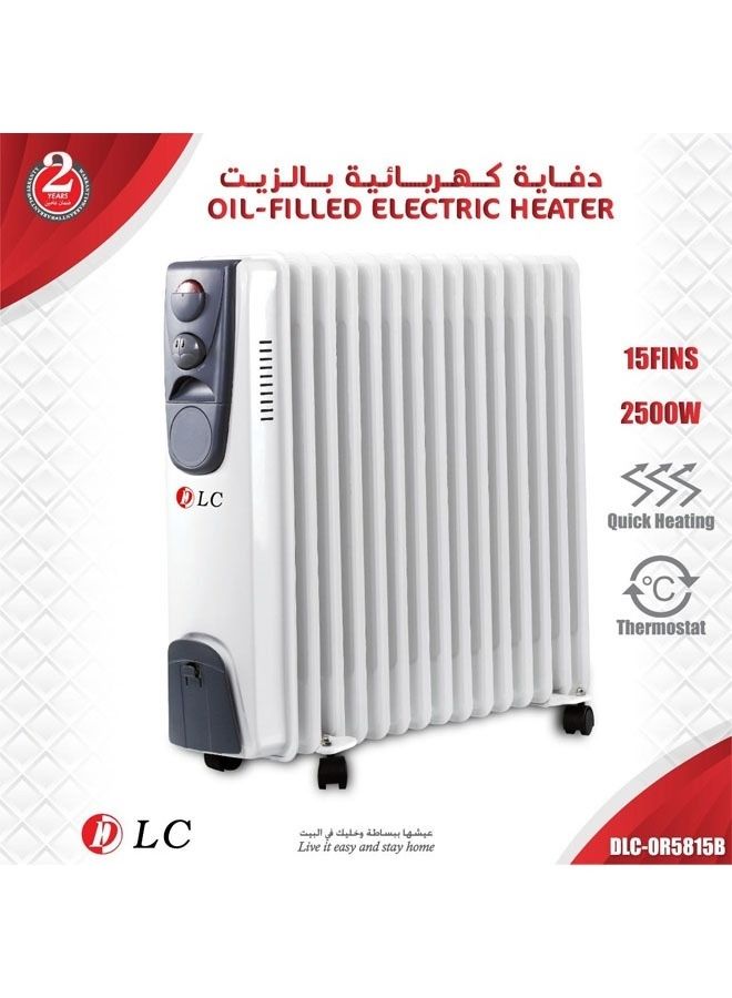 دي إل سي  - دفاية كهربائية بالزيت 15 ريشة من دي ال سي 1800.0 W DLC-OR5815B ابيض - Image 1