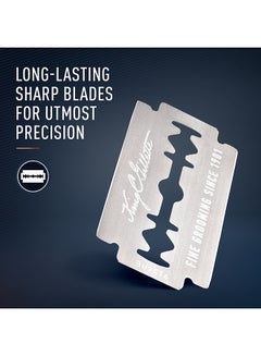 Gillette King C Double Edge Safety Razor Designed For Edging With Closed Comb And Chrome Plated Finish With 5 Platinum Coated Blades Black  - Image 3