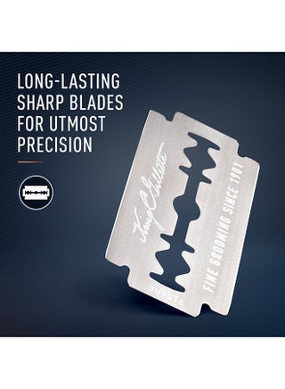 King C Double Edge Safety Razor Designed For Edging With Closed Comb And Chrome Plated Finish With 5 Platinum Coated Blades Black - view 3