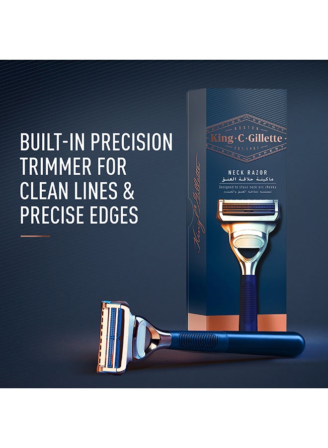 King C Neck Razor Designed For Shaving The Sensitive Skin Of Your And Cheeks With Sharpest Stainless Steel Platinum Coated Blades - https://f.nooncdn.com/p/v1678083114/N43912827A_2.jpg?format=jpg&width=original