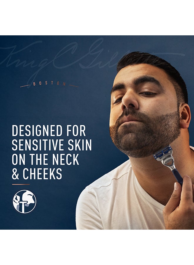 King C Neck Razor Designed For Shaving The Sensitive Skin Of Your And Cheeks With Sharpest Stainless Steel Platinum Coated Blades - https://f.nooncdn.com/p/v1678083114/N43912827A_3.jpg?format=jpg&width=original