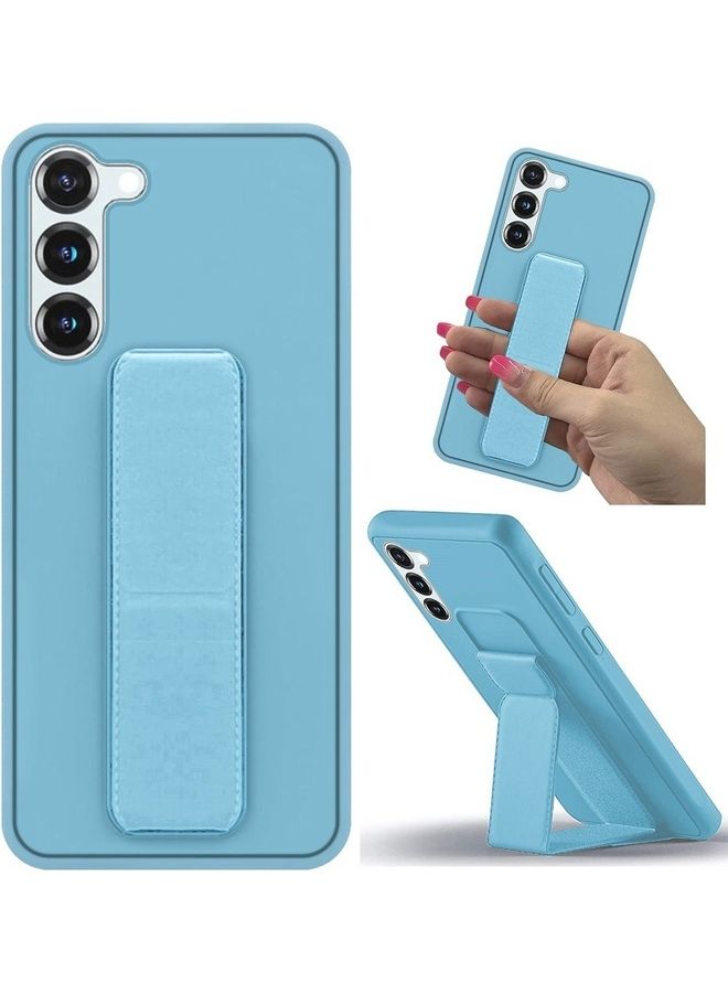 MARGOUN Samsung Galaxy S23 Grip Case Magnetic Kickstand Cover with Foldable Hand Strap Blue Blue - Image 1