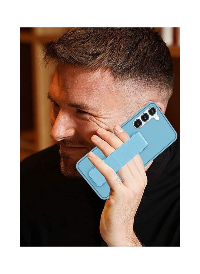 MARGOUN Samsung Galaxy S23 Grip Case Magnetic Kickstand Cover with Foldable Hand Strap Blue Blue - Image 2