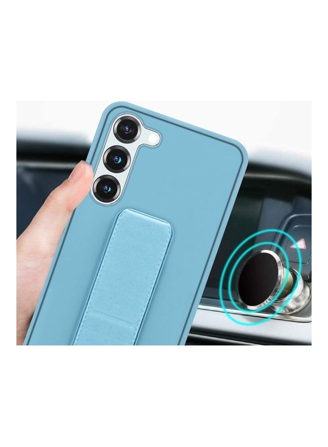 MARGOUN Samsung Galaxy S23 Grip Case Magnetic Kickstand Cover with Foldable Hand Strap Blue Blue - Image 3