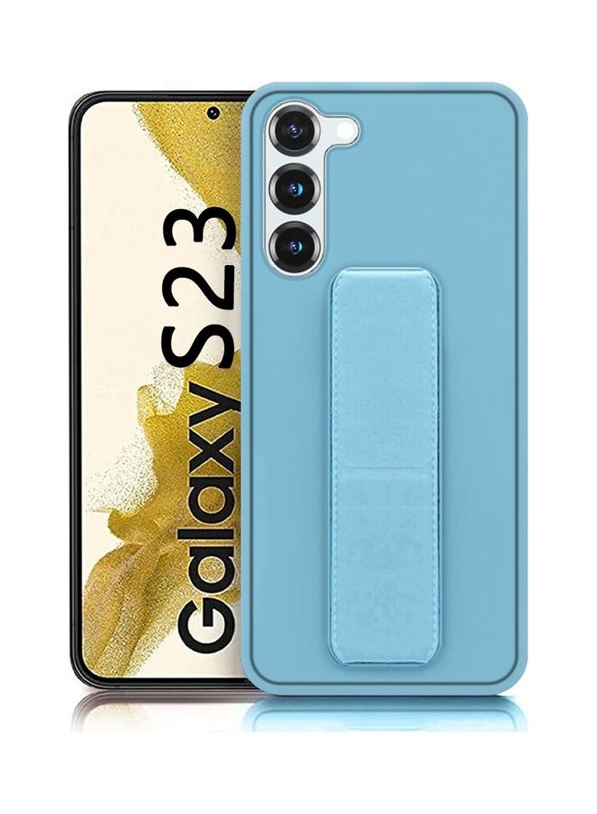 MARGOUN Samsung Galaxy S23 Grip Case Magnetic Kickstand Cover with Foldable Hand Strap Blue Blue - Image 4