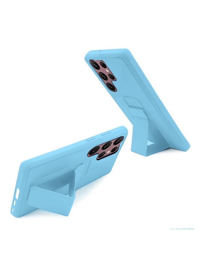 MARGOUN Samsung Galaxy S23 Ultra Grip Case Magnetic Kickstand Cover with Foldable Hand Strap Blue - Image 5