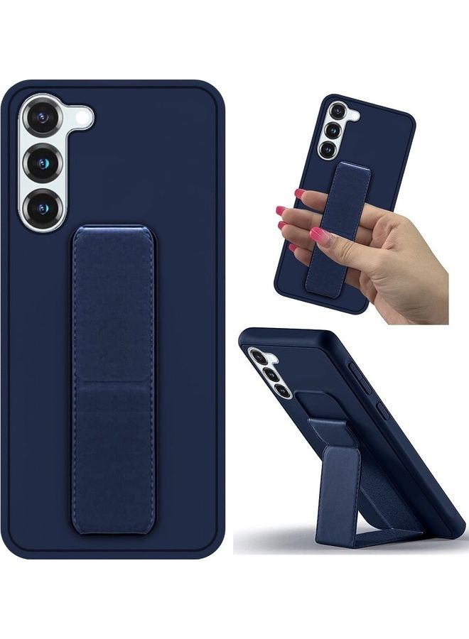 MARGOUN Samsung Galaxy S23 Grip Case Magnetic Kickstand Cover with Foldable Hand Strap Dark Blue Dark Blue - Image 1