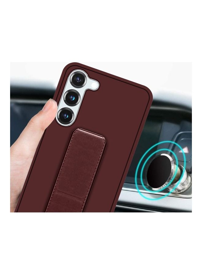 MARGOUN Samsung Galaxy S23 Grip Case Magnetic Kickstand Cover with Foldable Hand Strap Maroon Maroon - Image 3