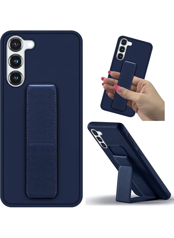 MARGOUN Samsung Galaxy S23 Plus Grip Case Magnetic Kickstand Cover with Foldable Hand Strap Dark Blue Dark Blue Dark Blue - Image 1