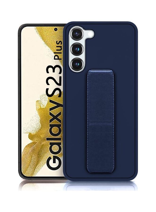 MARGOUN Samsung Galaxy S23 Plus Grip Case Magnetic Kickstand Cover with Foldable Hand Strap Dark Blue Dark Blue Dark Blue - Image 4