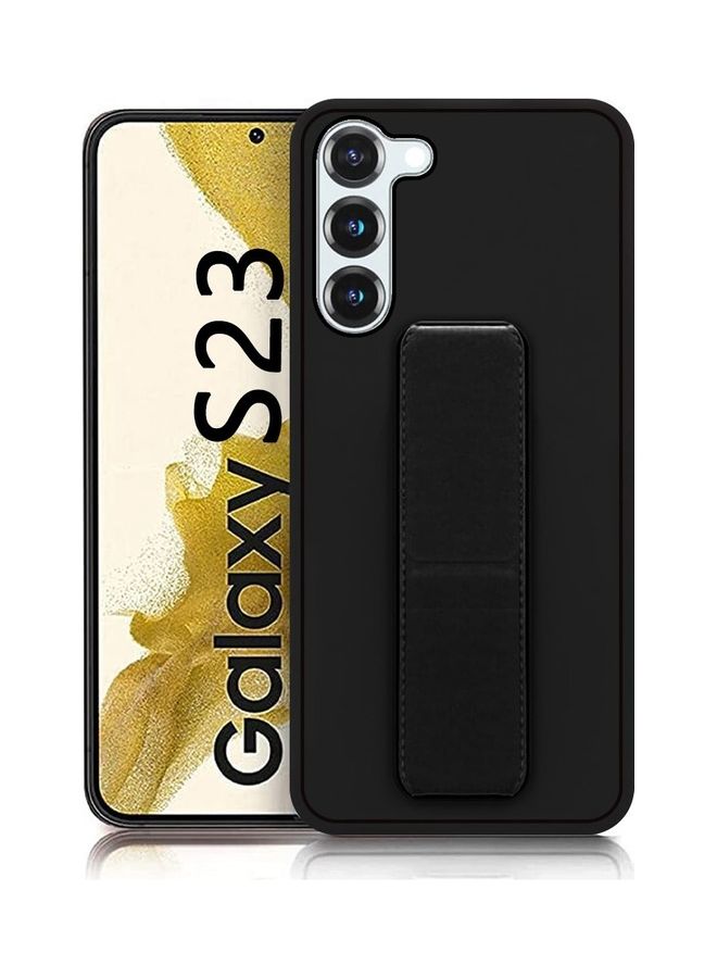 مارجون حافظة بمسند مغناطيسي لهاتف سامسونج جالاكسي S23 مع حزام يد قابل للطي باللون الأسود - Image 4