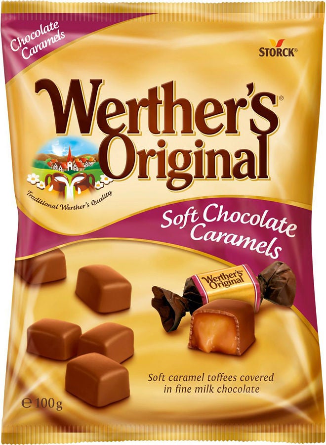 Werthers Soft Chocolate Caramel Toffees Chocolate 100grams - Image 1