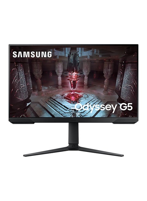شاشة ألعاب أوديسي G5 QHD 165 هرتز مقاس 27 بوصة، HDR 10، شاشة قابلة للتعديل (إمالة، دوران، محور)، 16:9، LS27CG510EMXUE أسود أسود