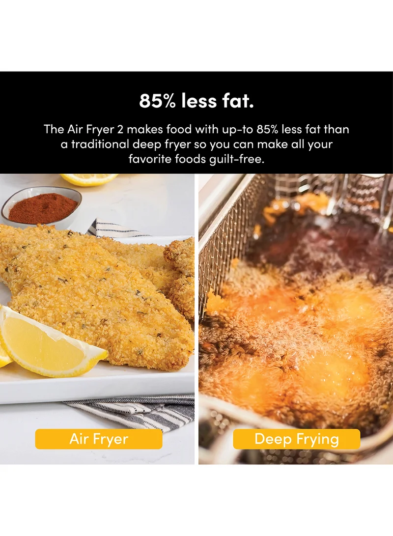 nutricook Air Fryer 2 Led One Touch Screen With 10 Presets, Preheat Celsius To Fahrenheit Conversion Auto Shut Off And Shake Reminder 5.5 L 1700 W AF205K Black