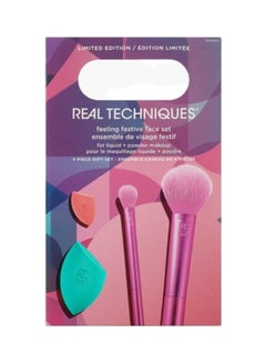 REAL TECHNIQUES Limited Edition Feeling Festive Face Set 4 Pieces Multicolour  - Image 1