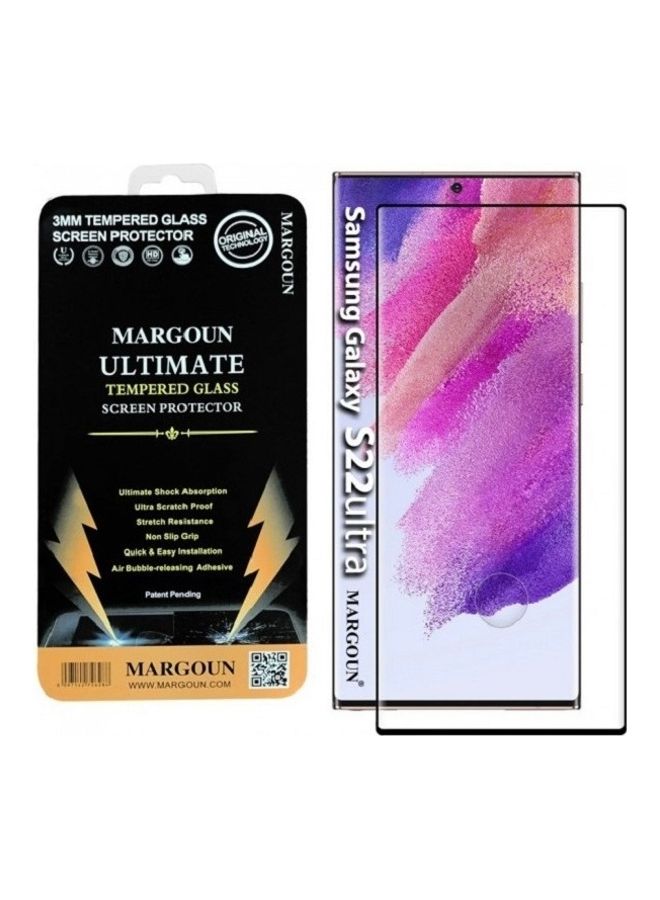MARGOUN Samsung Galaxy S22 Ultra Screen Protector Tempered Glass 9H Hardness Anti-Scratch 3D Curved Edge to Edge Full Coverage Clear/Black - Image 1