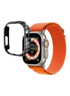Apple Watch Ultra 49mm Case Protective Hard PC Cover Shockproof Hollow Bumper Frame Guard Compatible with iWatch Ultra 49mm Carbon Fiber Pattern Carbon Black