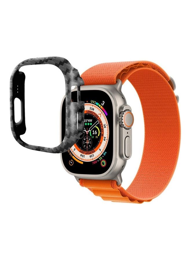 MARGOUN - Apple Watch Ultra 49mm Case Protective Hard PC Cover Shockproof Hollow Bumper Frame Guard Compatible with iWatch Ultra 49mm Carbon Fiber Pattern Carbon Black - Image 1