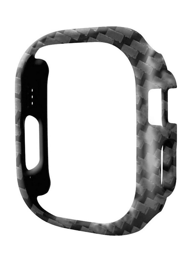 MARGOUN - Apple Watch Ultra 49mm Case Protective Hard PC Cover Shockproof Hollow Bumper Frame Guard Compatible with iWatch Ultra 49mm Carbon Fiber Pattern Carbon Black - Image 1