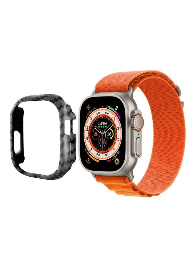 MARGOUN - Apple Watch Ultra 49mm Case Protective Hard PC Cover Shockproof Hollow Bumper Frame Guard Compatible with iWatch Ultra 49mm Carbon Fiber Pattern Carbon Black - Image 1