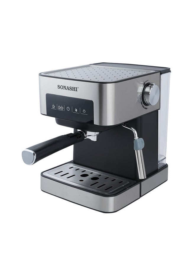 سوناشي - ماكينة صنع القهوة الرقمية  15 بار  مع لوحة تحكم تعمل باللمس 1.6 L 850 W SCM-4964 فضي/أسود - Image 1