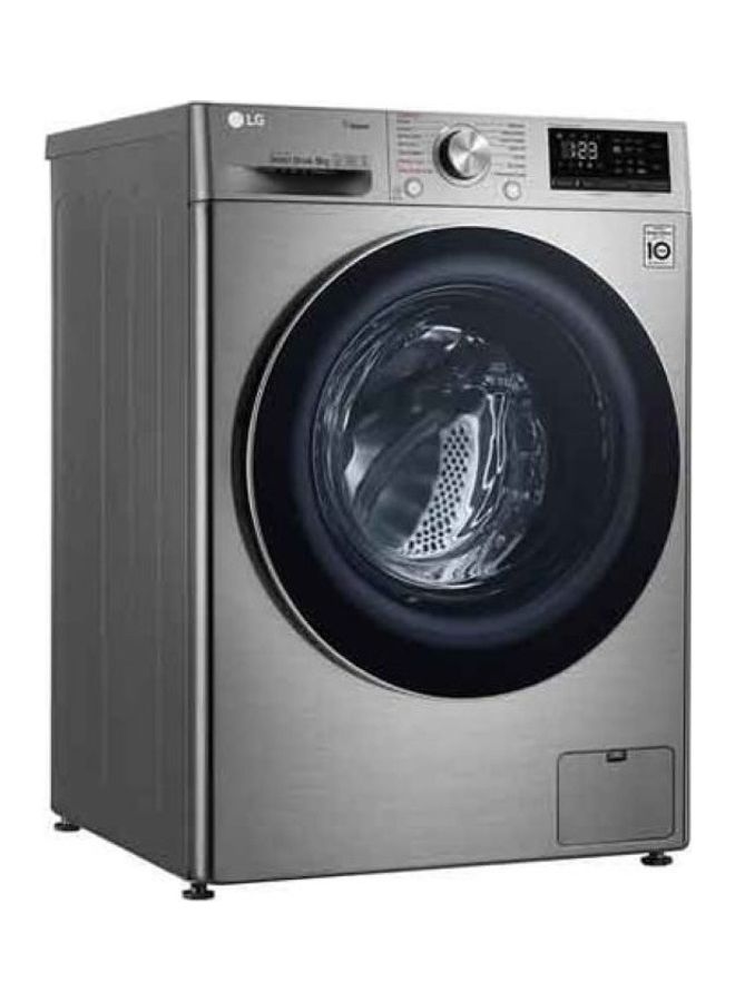 إل جي - Front Load Washing Machine Direct Drive Motor 1400 RPM International Version F4V3VYPKPE Silver - Image 1