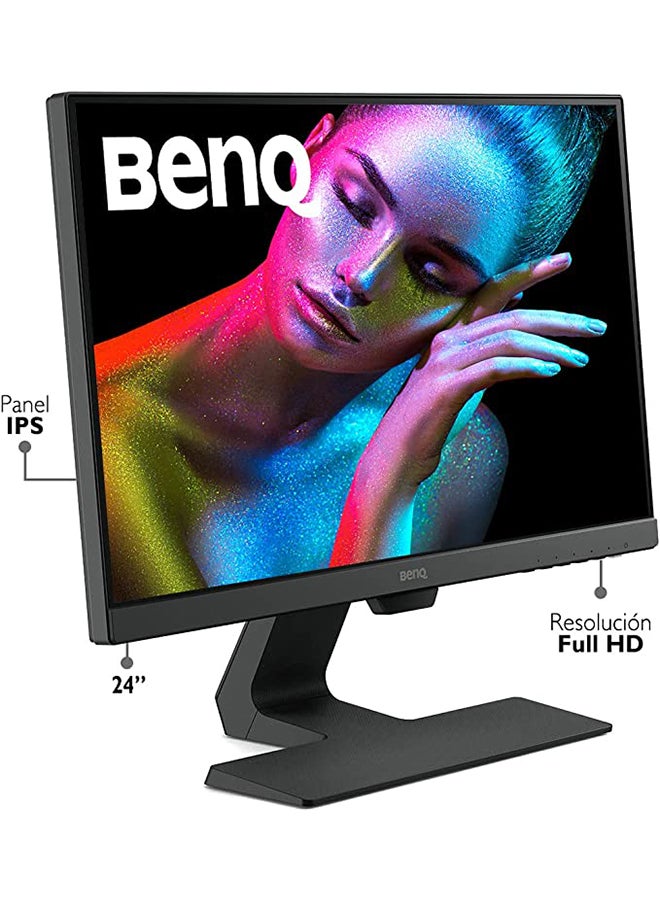 BenQ - GW2480 24 Inch FHD 1080p Eye-Care LED Monitor, 1920x1080 Display, IPS Panel, 1Wx2 Speakers, Brightness Intelligence, Low Blue Light, Flicker-free, Ultra Slim Bezel, Cable Management System, HDMI Black - Image 1