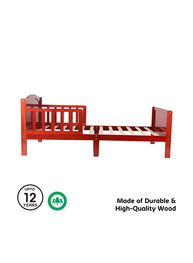 مون Wooden Toddler Bed 143x73x60 With Mattress 140x70x10 Cm