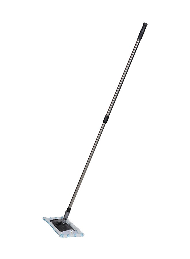 Chrome Big Floor Sweeper Duster Flat Mop With Electrostatic Microfiber Cloth Black/Grey 44x15cm - v1678209903/N47010245A_1