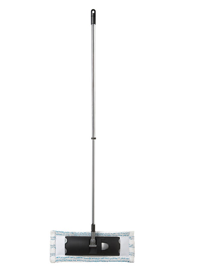 Chrome Big Floor Sweeper Duster Flat Mop With Electrostatic Microfiber Cloth Black/Grey 44x15cm - v1678209903/N47010245A_6