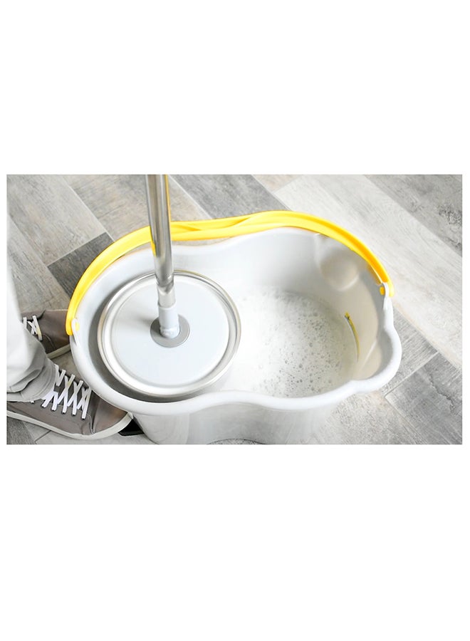 APEX 360 Degree Rotating Magic Spin Mop And Bucket Set Yellow/Grey/Silver 44x31x30cm  - Image 5