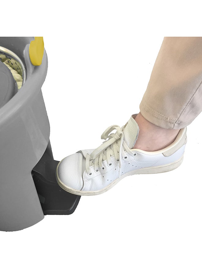 360 Degree Rotating Magic Spin Mop And Bucket Set Yellow/Grey/Silver 44x31x30cm