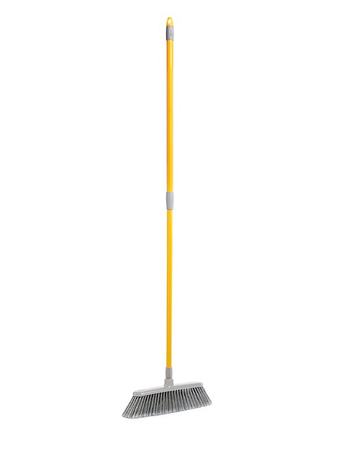 Indoor Floor Wide Broom With Telescopic Handle Yellow/Grey 35x6cm
