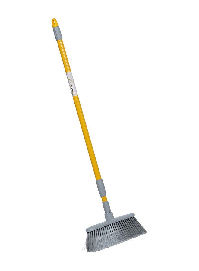 APEX Indoor Floor Wide Broom With Telescopic Handle Yellow/Grey 35x6cm  - Image 3