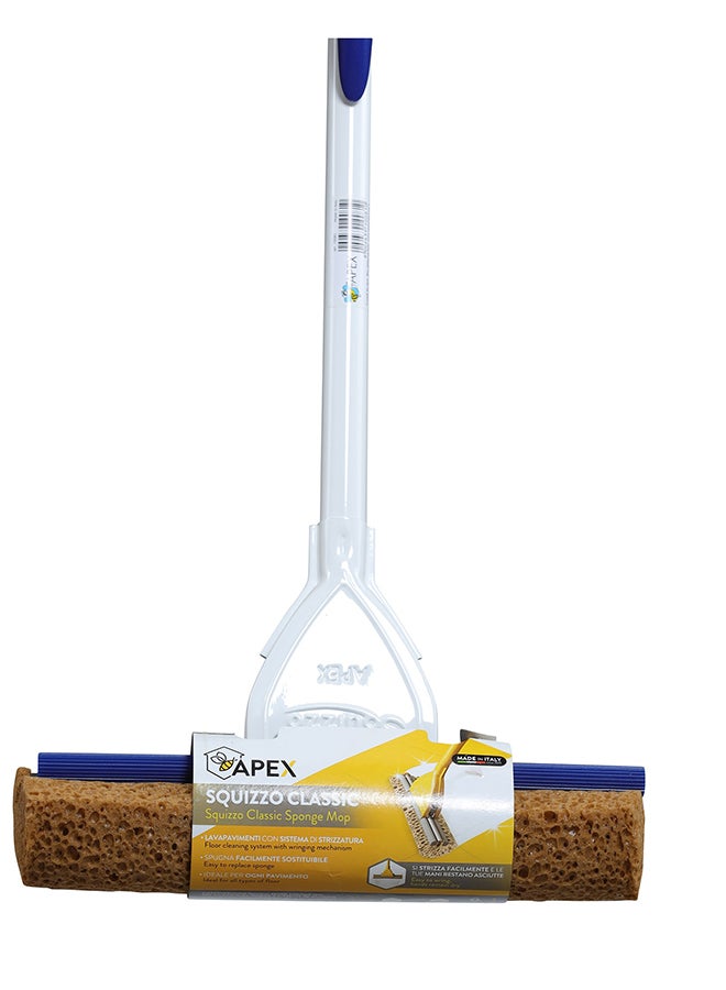 APEX Floor Cleaning Metal Roller Mop White/Blue 32cm  - Image 3