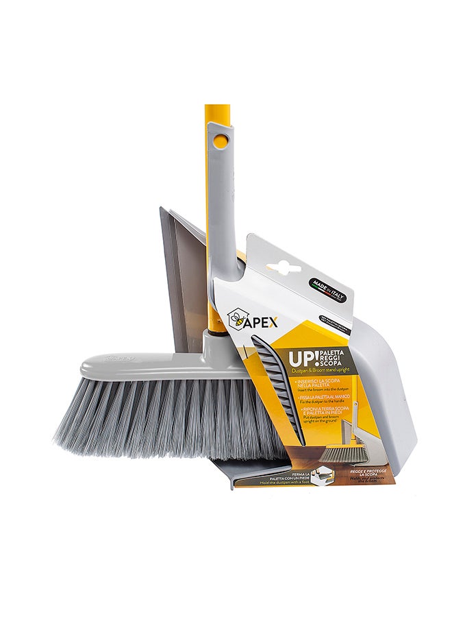 APEX - Broom And UP Dustpan Set Multicolour 35x10x131cm - Image 1