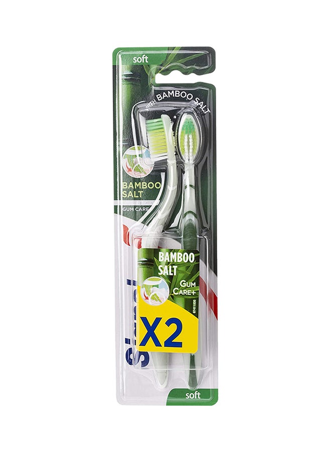 Signal - Himalayan Bamboo Salt Soft Toothbrush Set Green 2 Pieces - Image 1