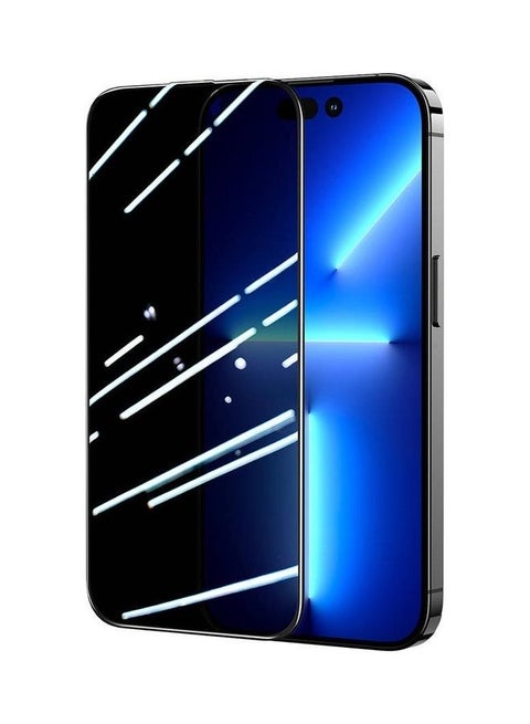 Privacy Tempered Glass For iPhone 14 Pro With Anti-Spy Filter Full Screen Frame Transparent Black