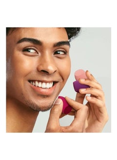 REAL TECHNIQUES 4 Mini Miracle Complexion Sponge Blender Professional Makeup Tool Cruelty Latex Free Perfect For Travel Multicolour  - Image 5