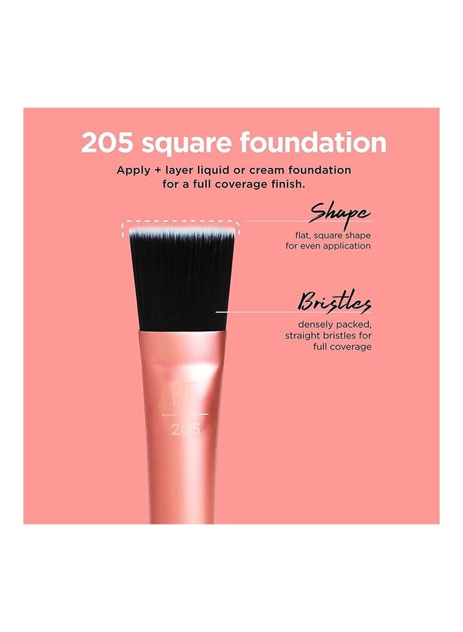 REAL TECHNIQUES - Flawless Base Brush Set With Ultra Plush Custom Cut Synthetic Bristles And Extended Aluminum Ferrules To Build Coverage For Every Makeup Application 5 Piece Orange - Image 1