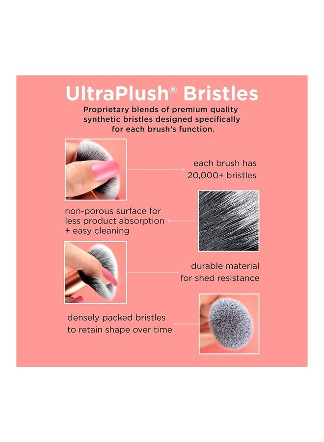 REAL TECHNIQUES - Flawless Base Brush Set With Ultra Plush Custom Cut Synthetic Bristles And Extended Aluminum Ferrules To Build Coverage For Every Makeup Application 5 Piece Orange - Image 1