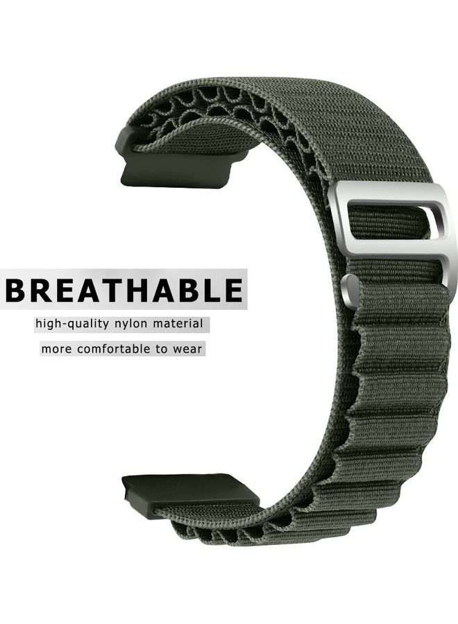 MARGOUN - Alpine Loop Band 20mm Nylon Woven Sport Watch Strap Compatible with Galaxy Watch5 Pro/Galaxy Watch5/Galaxy Watch4/Galaxy Watch4 Classic/Galaxy Watch3/ Galaxy Watch Active 2/Galaxy Watch Active Green - Image 1