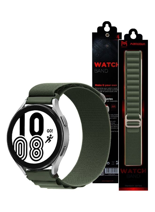 MARGOUN - Alpine Loop Band 20mm Nylon Woven Sport Watch Strap Compatible with Galaxy Watch5 Pro/Galaxy Watch5/Galaxy Watch4/Galaxy Watch4 Classic/Galaxy Watch3/ Galaxy Watch Active 2/Galaxy Watch Active Green - Image 1